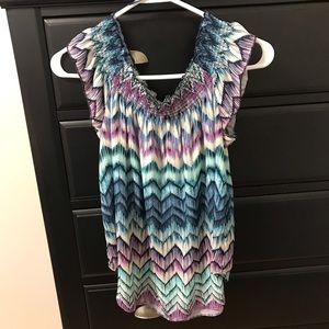 Design Lab Multicolor Flare Tank Top Size M